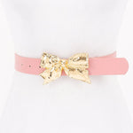 Gold Ribbon Buckle Belt -Pink 🩷 Red ❤️ or Black🖤