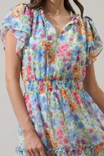 EZRA GARDEN RUFFLE MINI DRESS