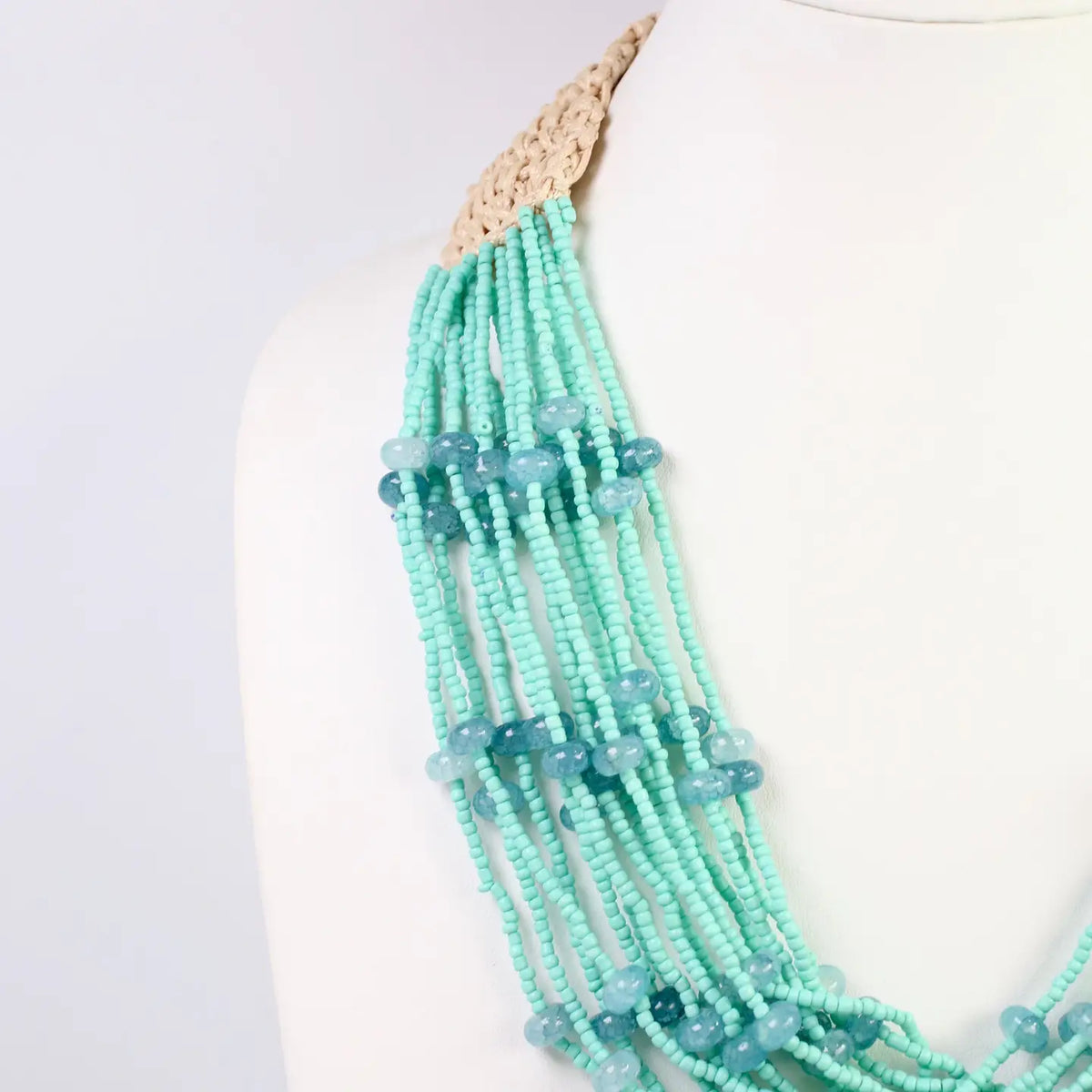 Livonia Multi Layered Beaded Necklace Turquoise