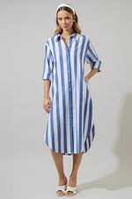 Jordy Striped Midi Shirt Dress