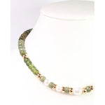 Bowie Bead and Pearl Necklace- Olive