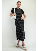 Rae Mode Butter Soft Black/White Stripe Modal Scuba Maxi