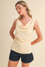 Polka Dot Off Shoulder Top- Pastel Yellow