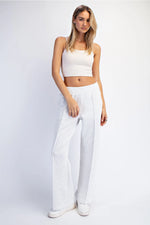 Rae Mode Butter Soft Pintuck Straight Pants- Light Heather Grey