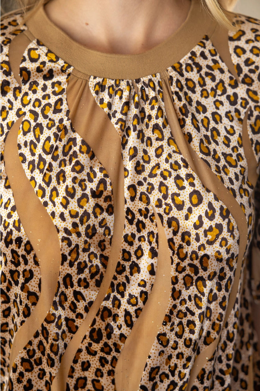 Leopard Burn Out Velvet Banded Top