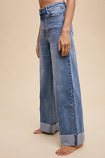 90’s High Rise Full Length Strajght Leg Cuffed Denim ( 32” inseam with cuff)