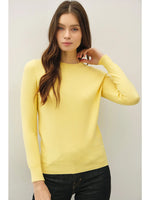 Super Soft Crew Neck Knit Sweater- Yellow