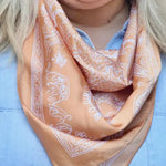 Dora Floral Paisley Scarf -Gold