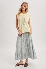 Saco Lobster Embroidered Sweater Vest- Butter/Navy