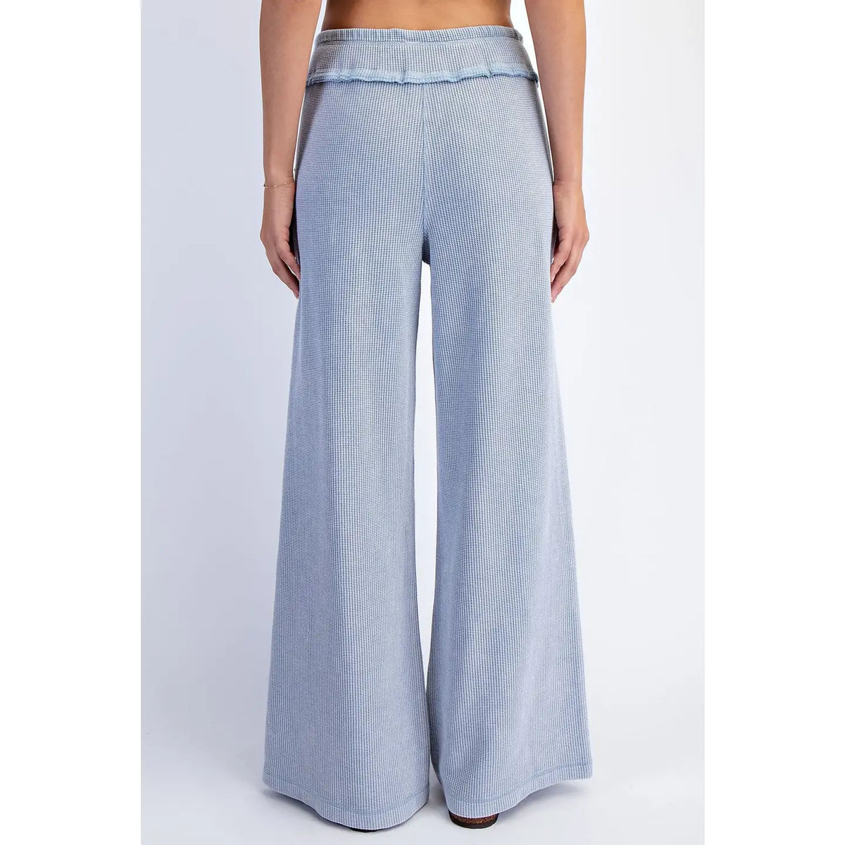 Rae Mode Mineral Washed Honeycomb Oversized Tee & Wide Leg Pants- SET -Powder Blue