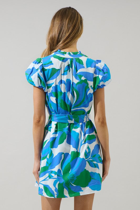 Orela Floral Mini Dress with Optional Tie Waist Belt