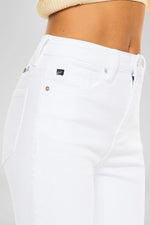 Kan Can High Rise Slim Straight Jeans- White