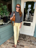 Pale Yellow HIGH RISE WIDE JEANS