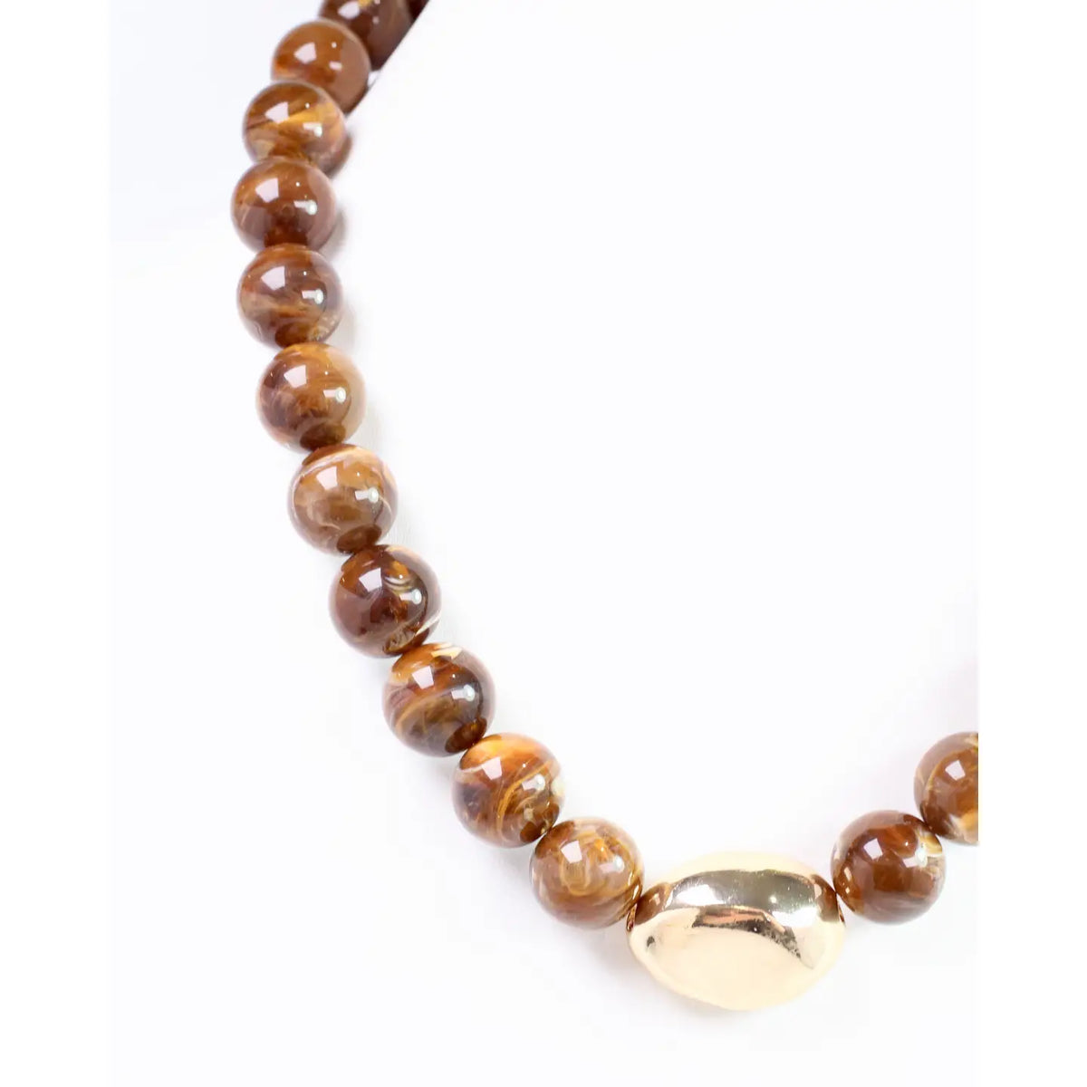Brooklyn Bold Stone Necklace Brown