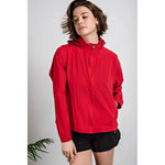 Stretch Woven Zip Up Hooded Jacket