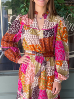 Fate Patchwork Long Sleeve Maxi