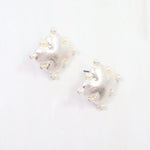 Caprice Clover and Pearl Stud Worn Silver