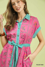 Peony Mix Button Front Midi
