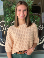 Tan Crochet Sweater Top