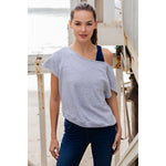 Mila French Terry Off the Shoulder Top and Shorts SET by Rae Mode- Heather Grey
