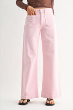 JBD Micro Patch Pocket Wide Leg- Pastel Pink