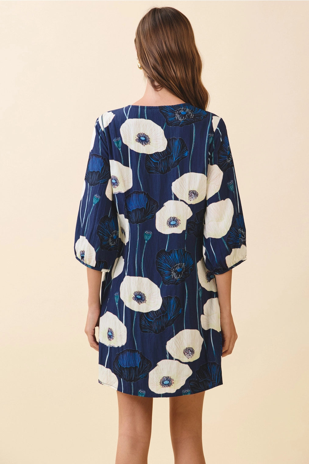 Bold Floral Print Button Down Button Front Dress