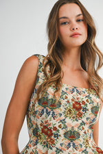 Clara Tapestry Peplum Top and Short Set