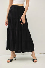 Taylor Tiered Maxi Skirt *available in BLACK or ECRU