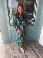 Farah Hunter Green Floral Midi Dress