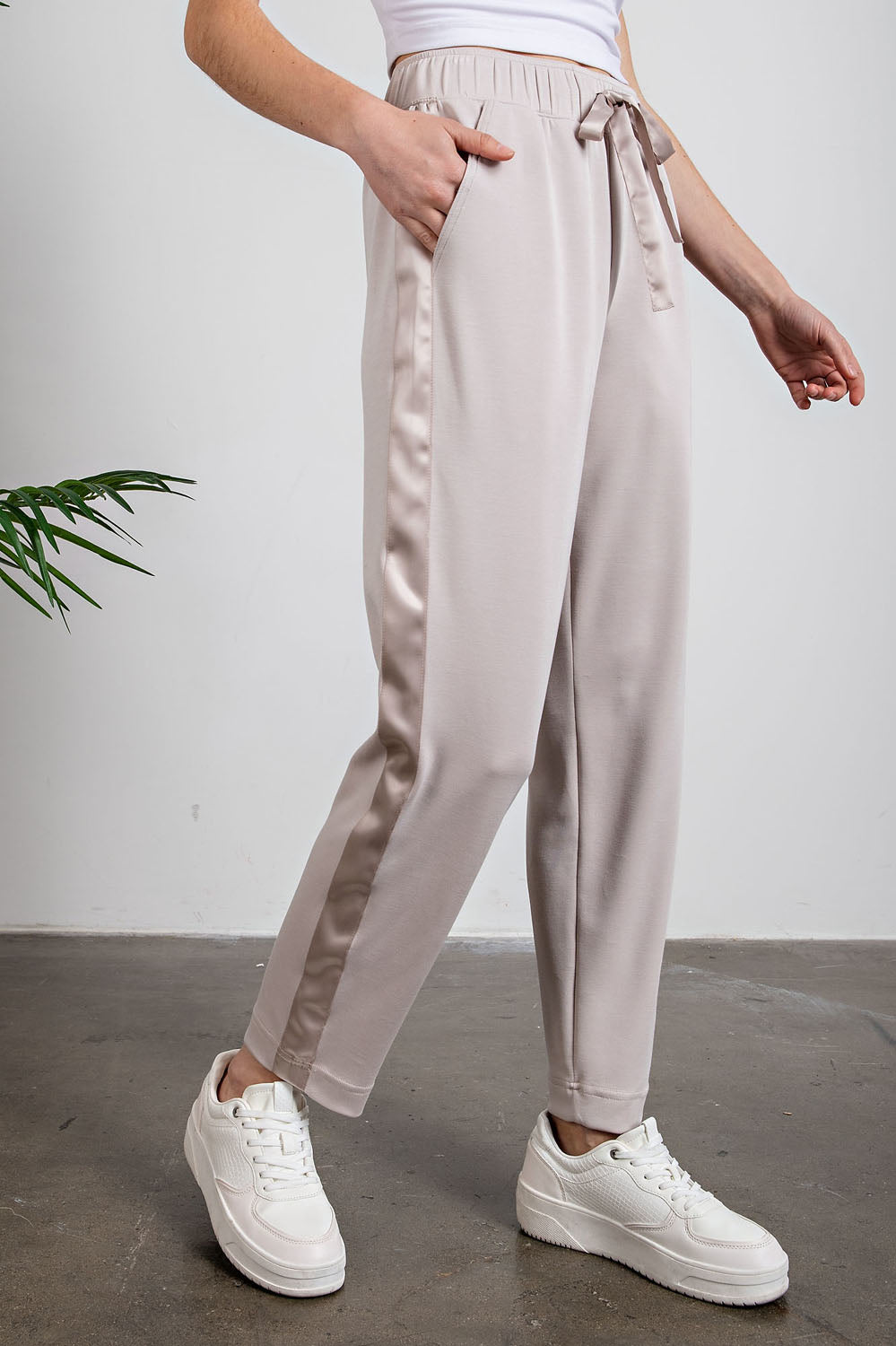 Butter Soft MODAL POLY SPAN JOGGER WITH SIDE SATIN DETAIL