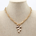 Hammered Heart Link Necklace