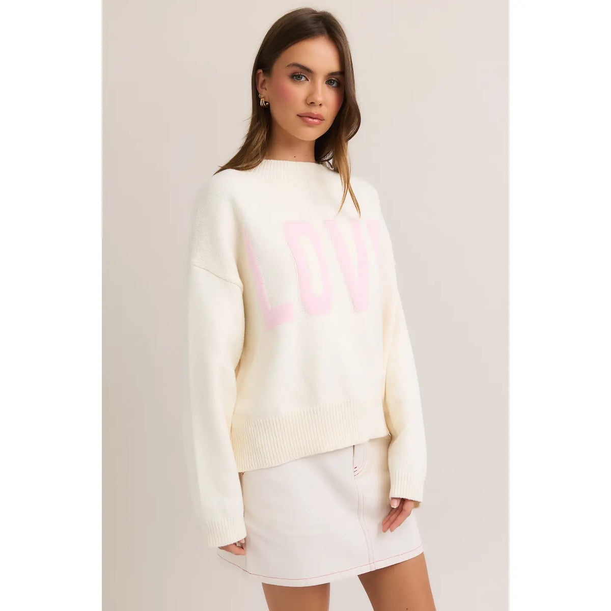 IVORY “LOVE” SWEATER