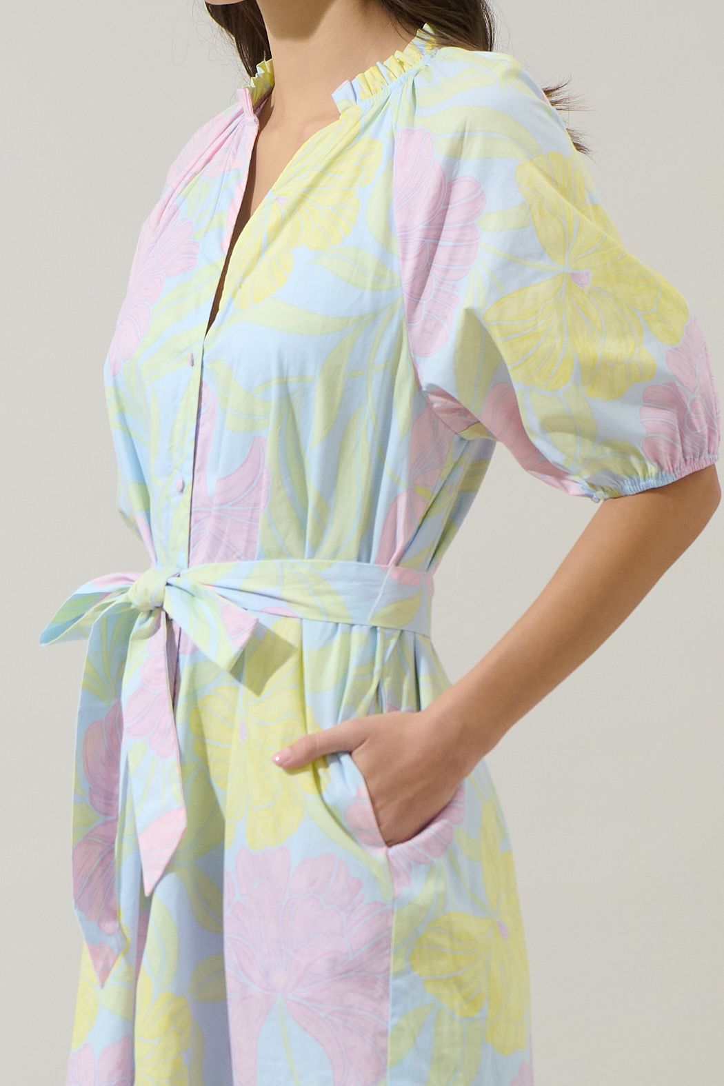 Brisa Floral Wynette Tiered Midi Dress
