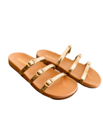 Adeline Multi Gold Strap Slip On Sandal