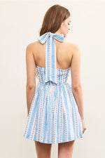 Dalia Floral Halter Tie Mini Dress