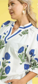 STELLA WHITE AND BLUE FLORAL TOP
