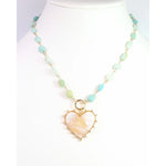 Lauderdale Stone and Heart Pendant Amazonite