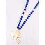 Football Pendant Beaded Strap Necklace ( maroon or royal )
