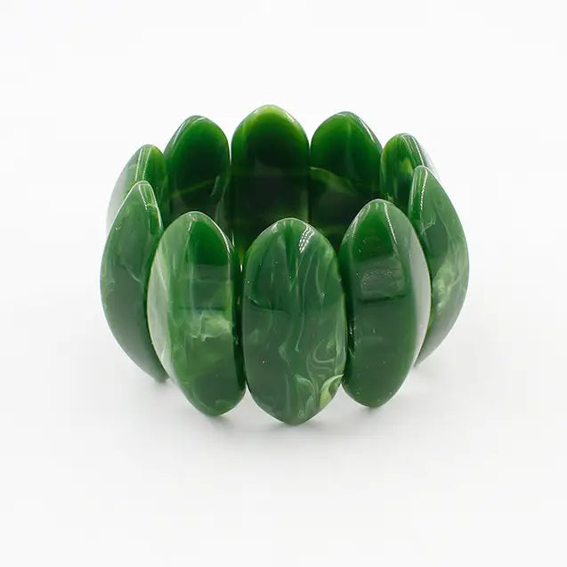 LIGHT GREEN ACRYLIC STRETCH BRACELET