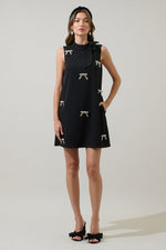 Pamelda Rhinestone Bow Mini Dress