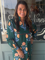 Farah Hunter Green Floral Midi Dress