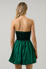 Jasey Mix Media Mini Dress- Emerald