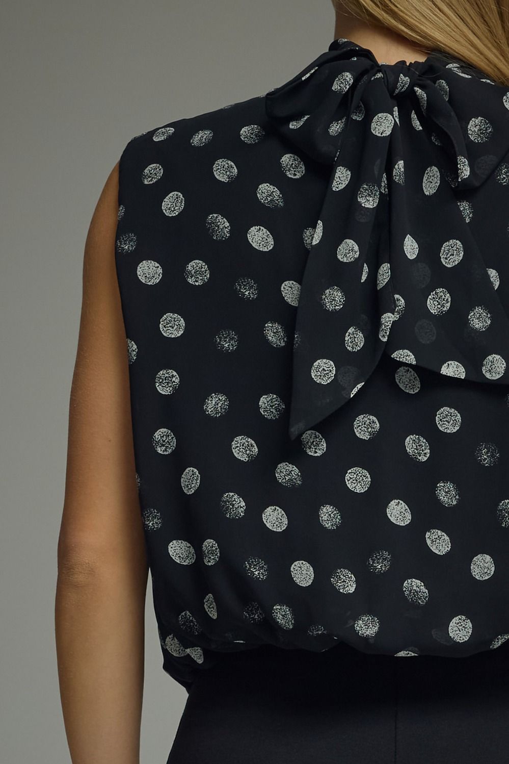 Jaden Mock Neck Tie Back Bubble Hem Top