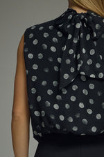 Jaden Mock Neck Tie Back Bubble Hem Top