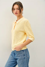 Slub Knit Button Up Henley Top