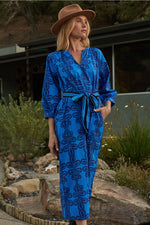 Romery Abstract Terie V-Neck Midi Dress