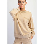 RAE MODE MINERAL WASH TERRY POCKET PULLOVER