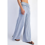 Rae Mode Mineral Washed Honeycomb Oversized Tee & Wide Leg Pants- SET -Powder Blue
