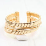 Diana Ribbed Cuff Bracelet Gold