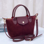Britney Suede Double Handle Crossbody Bag - Taupe, Camel, Olive or Maroon